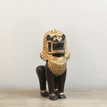 Vintage Guardian Lion Statue Asian Khmer Lion Cambodia Thai Figurine 