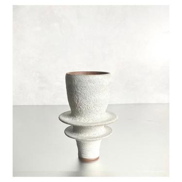 SHIPS NOW- small white bud vase crater white glaze sara paloma pottery. 
