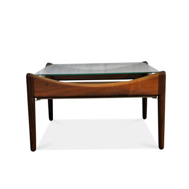Original Danish Mid Century Rosewood Side Table With Glass Top - &amp;quot;Gernsgade&amp;quot; by LanobaDesign