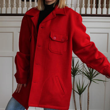 Vintage Bemidji Woolen Mills Red Wool Jacket Men's Size 