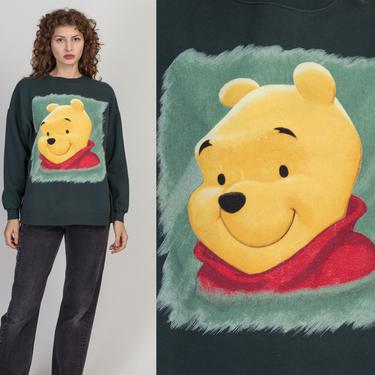 90s Winnie The Pooh Sweatshirt - Men's Large Short, Women's XL | Vintage Green Jerry Leigh Disney Cartoon Slouchy Pullover 