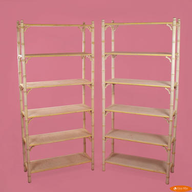 Pair of Faux Bamboo Etageres