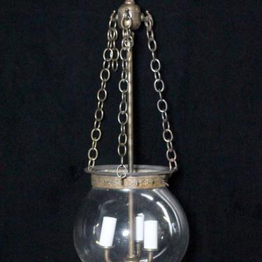 19th Century 7.5 in. Round Glass Bell Jar Pendant Light