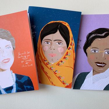 Trailblazers Eleanor, Malala and Rosa Parks card set | 3 iconic women card | Set of 3 | stationary 