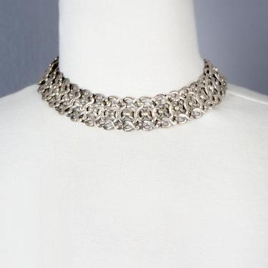 Silver Designer Necklace Celtic Knot Style, Choker, 1960's Napier, Vintage Jewelry , 50's Mid Century, 