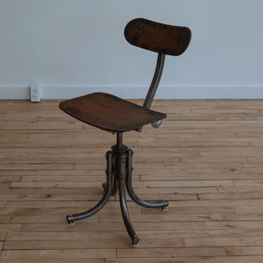 Bienaise 52 Industrial Wooden Desk Chair