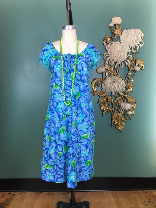 Vintage tunic dress turquoise