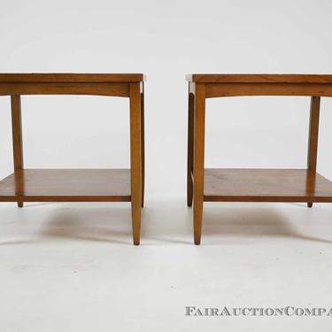 Pair of Lane tile top end tables