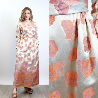 1960s SANDRA SAGE butterfly maxi dress small | new spring 