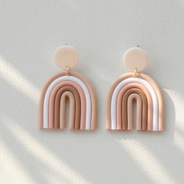 E051 polymer clay earring, color clay earring, handmade clay earring, clay arch earring, handmade earring, arch earring, polymer earring 