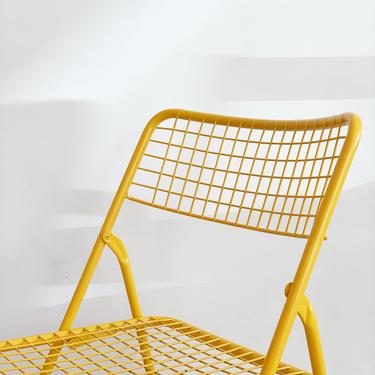 Yellow Metal Grid Folding Chairs by Niels Gammelgaard for IKEA, 1979