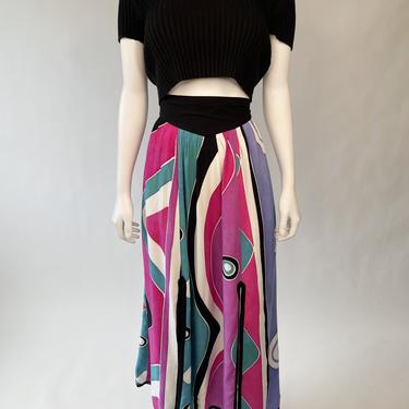 Watercolor Skirt w/ Choppy Hem