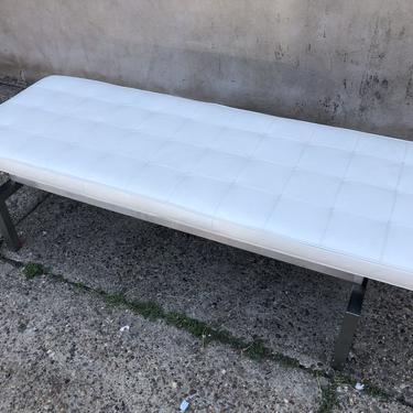 White leather bench