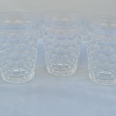 Antique or Vintage Clear Bubble Glasses - Set of 5