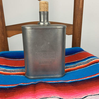 Vintage 1970s Large Pewter Flask Scandinavian 