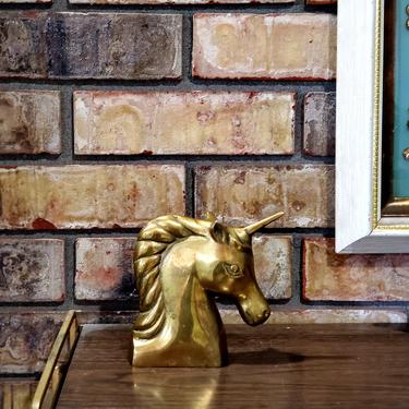 Unicorn Statue Brass Bookend 