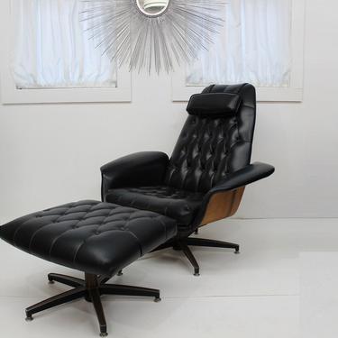Mid Century Modern Mr. Chair and ottoman swivels vinyl lounge chair | Gre-Stuff.com 