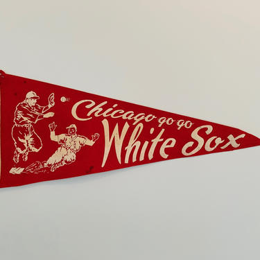 Vintage Chicago White Sox MLB Baseball Pennant circa 1950s - AS IS condition 
