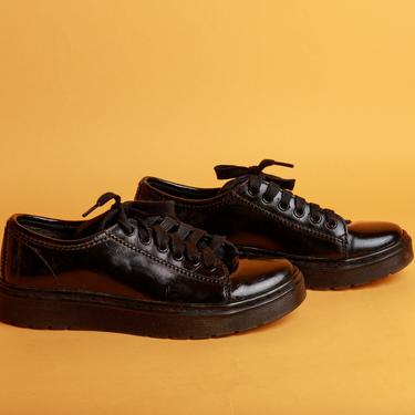 Vintage Black Patent Leather Dr Martens Shoes Doc Marten Oxfords 