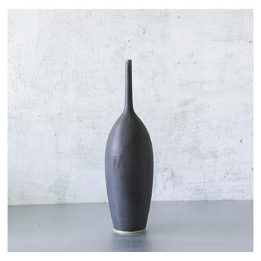 SHIPS NOW- 12.5&quot; bottle vase- Seconds Sale- stoneware skyscraper vase in Slate matte glaze by Sara Paloma Pottery 