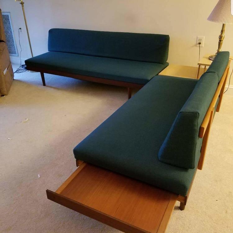 Danish Modern Two-Piece Couch Set