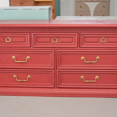 Burgundy Dresser 7 drawers with gold handles - solid | Unique by Ruth - Rockville, MD | ATTIC Burgundy Dresser 7 drawers with gold handles - solid | Unique by Ruth - Rockville, MD | ATTIC