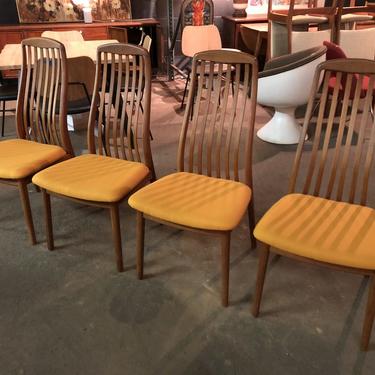 Danish teak highback dining chairs