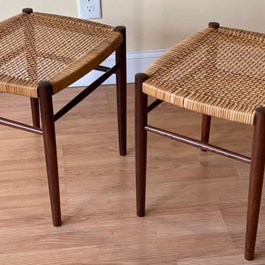 Soborg Mobler becnches in rosewood and rattan 