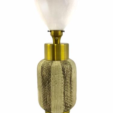1950s Conover Style Mid Century Pottery &#038; Brass Table Lamp with Diffyser.