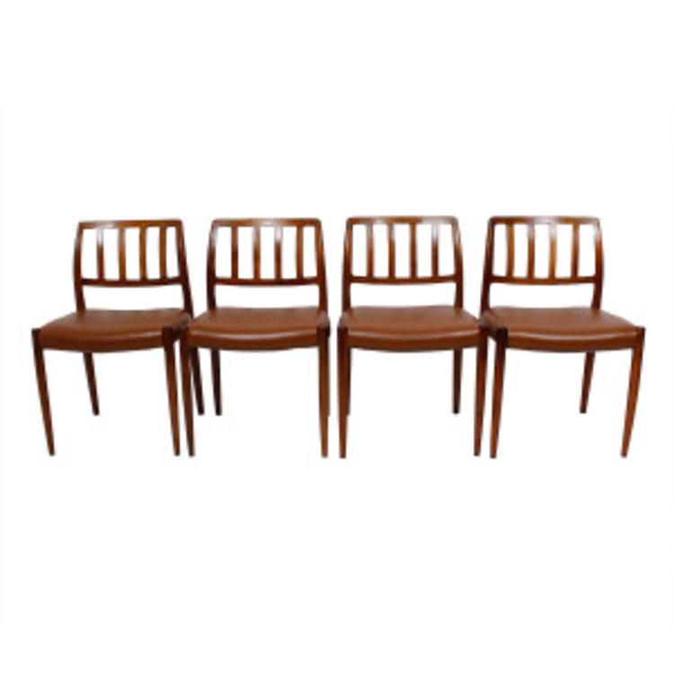 Set of 4 Danish Modern Rosewood Niels Moller #83 Dining Chairs
