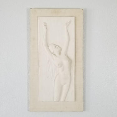 1980's Vintage Nude Female Plaster Wall Art . 