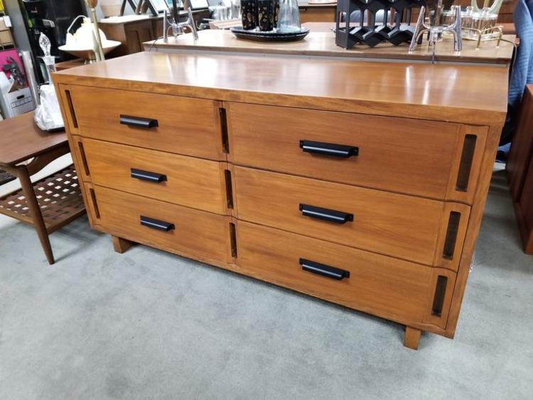 Mid-Century Modern six drawer walnut dresser