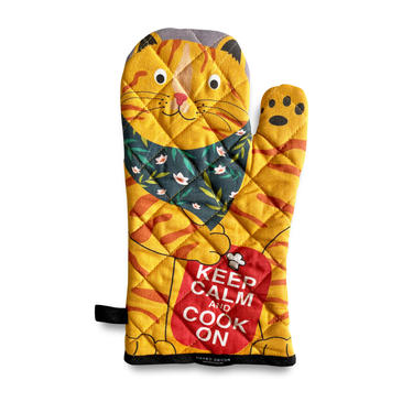 Orange Tabby Cat Oven Mitt – Keep Calm and Cook On
