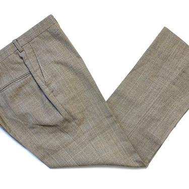 Vintage Wool Flannel GLEN PLAID Pants ~ 35 Waist ~ 1960s 60s / 1970s 70s ~ Ivy League / Preppy / Trad ~ 
