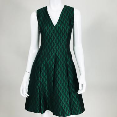 Jonathan Saunders Black & Green  Diamond Dress