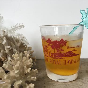 Vintage Royal Hawaiian Mai Tai Bar Low Ball Glass, Mid Century Bar Ware, Souvenir Of Hawaii, Coctail Glass, Tropical Decor 