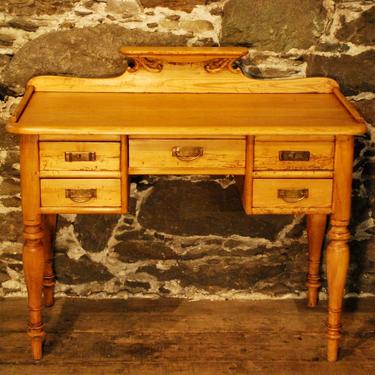 12605 Antique Pine Desk w 2 Secret Drawer, circa 1860