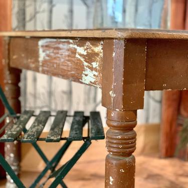 Small Farm Table | Small Brown Table | Rustic Wood Table | Kitchen Table | Wood Desk | Vintage | Antique Farm Table 