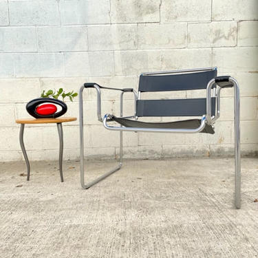 Wassily Style Black and Chrome Chair