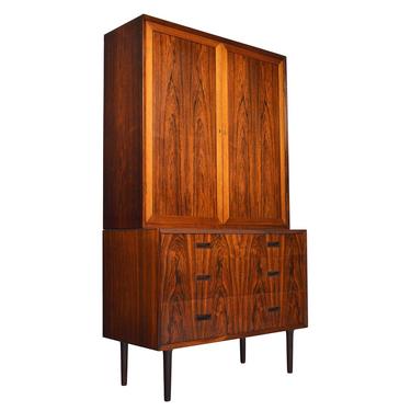 Danish Mid Century Modern Lyby Rosewood Gentleman's Chest with Hutch #1 