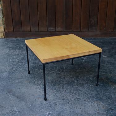 1950s Paul McCobb Iron+Birch Side Table Vintage Mid-Century Rare Form Cabinmodern Black Rod Coffee Plant Stand 