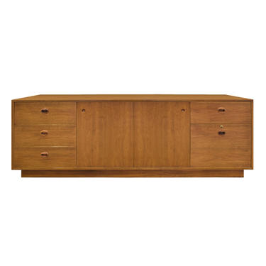 Edward Wormley Office Credenza With File Drawer In Walnut 1960s (signed)