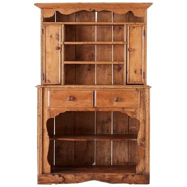 19th Century English Pine Cupboard Dresser with Rack by ErinLaneEstate
