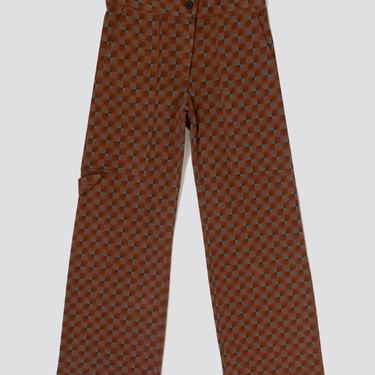 Rust Jacquard Knit Simple Pant
