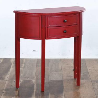 Red Demilune Entryway Console Table Writing Desk