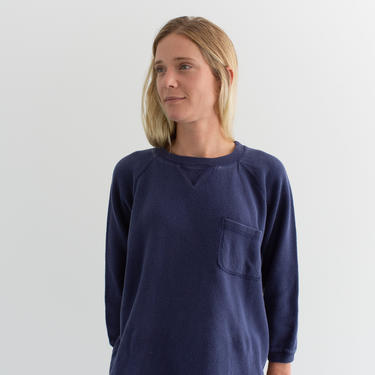 Secondhand Blue Raglan Sweatshirt Pocket | M L | 