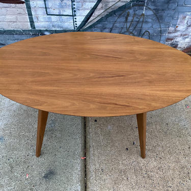 Knoll modern elliptical dining table desk kitchen walnut mid century Risom Florence knoll 
