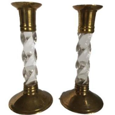 Brass & Acrylic Candleholders