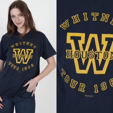 Vintage 1986 Whitney Houston Screen Stars Nippy Pop Band Tour R & B T Shirt L 