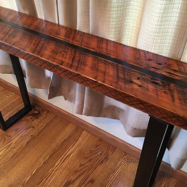 Reclaimed wood sofa table. Industrial sofa table. Industrial console table. Wood and steel table. Industrial media stand. Office table. 